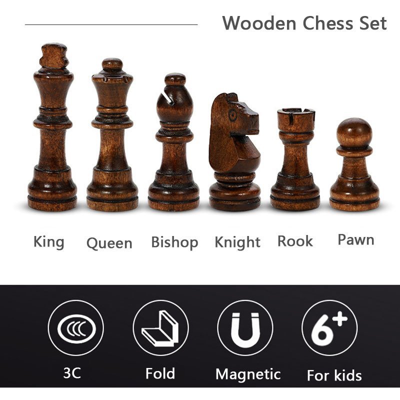 チェス 木製 チェッカーボード 折りたたみチェスボード ハイエンド パズルチェスゲーム 24cm x 24cm BQ301_画像8