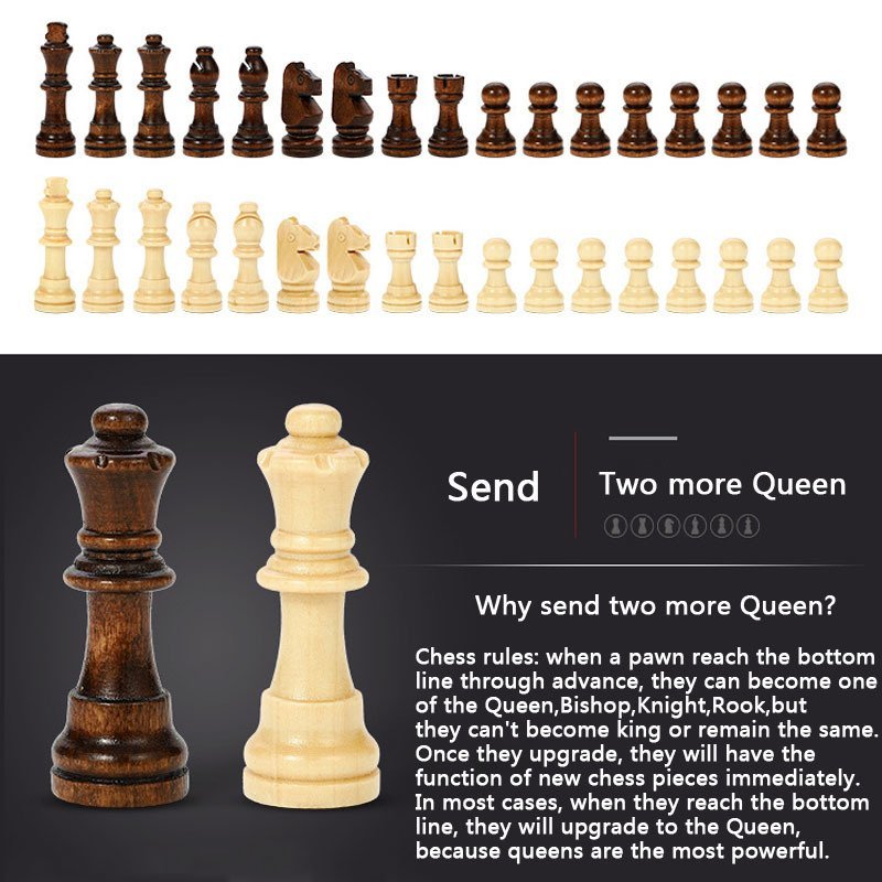 チェス 木製 チェッカーボード 折りたたみチェスボード ハイエンド パズルチェスゲーム 24cm x 24cm BQ301_画像9