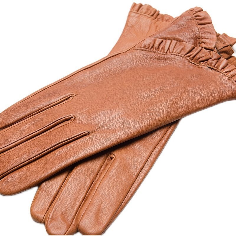 真皮手袋さん　秋冬のヤギの皮手袋のレースは厚めの厚手で暖かい手袋をしていますbq137_画像10