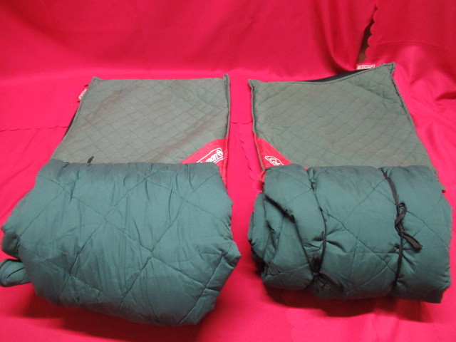 コールマン SLEEPING BAG グリーン 2点セット 立て約64㎝ 横約31㎝ 寝袋 管理6E0208Q-B1の画像1