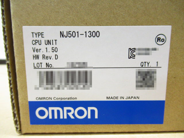 未使用品 OMRON オムロン NJ501-1300 Ver 1.50 HW Rev D NJシリーズ CPUユニット シーケンサー 管理6NT0225E-B07_画像10