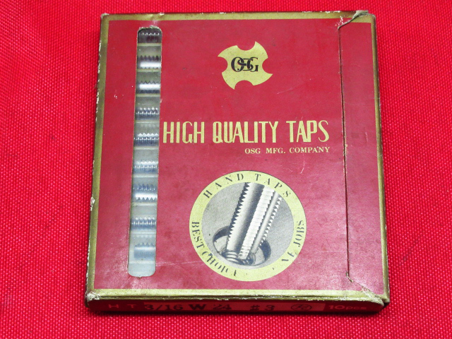 OSG HIGH QUALITY TAPS 3/16 W24 ♯３ HT タップ 9本セット ハンドタップ 消耗品 管理6B0226D-YP_画像1