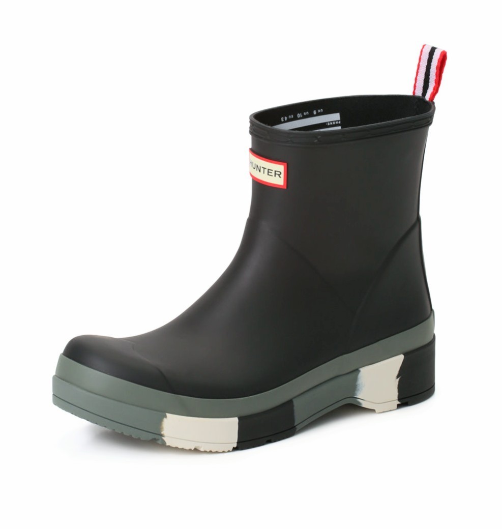  new goods *HUNTER Hunter Play Short stripe do sole boots 27cm complete waterproof snow rain boots boots outdoor fes