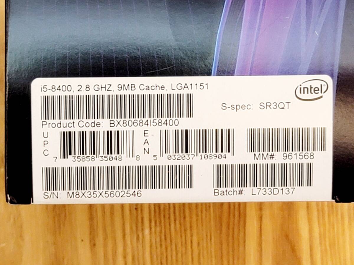 ★CPU intel i5-8400 BOX 2.80GHz【動作確認済み】_画像4