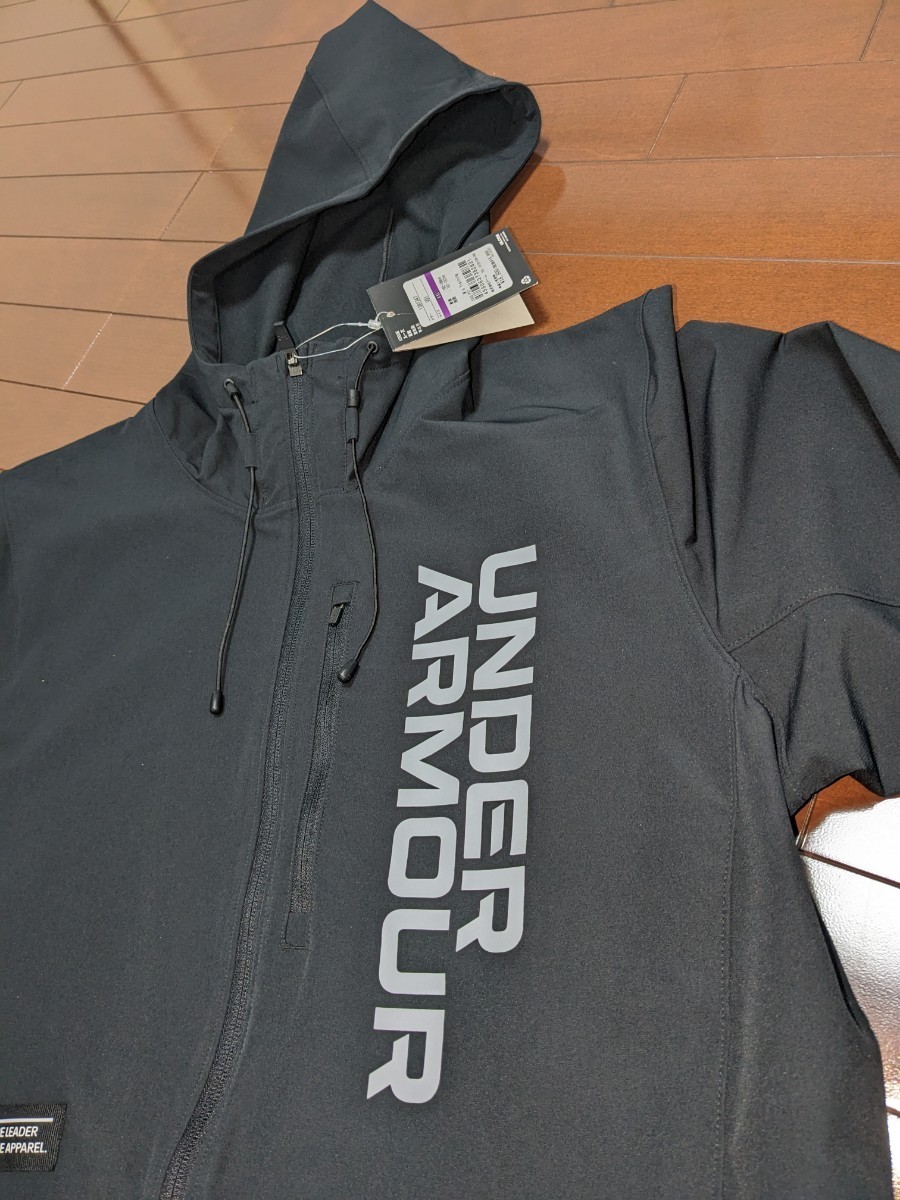  новый товар с биркой UNDER ARMOUR Under Armor XXL окно жакет UA brush dou-bn полный Zip f-ti1381347 черный включая доставку 