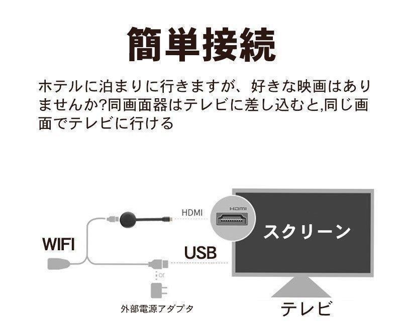 第三世代　 HDMIミラキャスト 4K画質 ミラーキャスト モード切替なし　インターフェース WIFI接続 _画像8