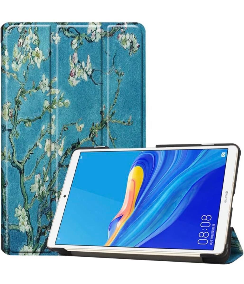 Huawei Mediapad M6 8.4 2019適合タブレットカバー　スタンドレザーケース (Apricot flower)