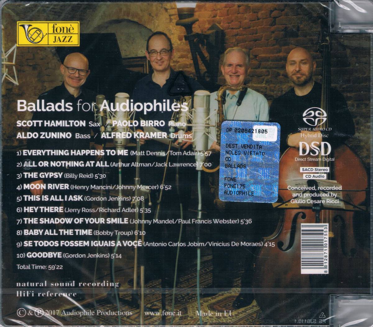  height sound quality SACD hybrid record * one horn * Scott * Hamilton Scott Hamilton/Ballads For Audiophiles