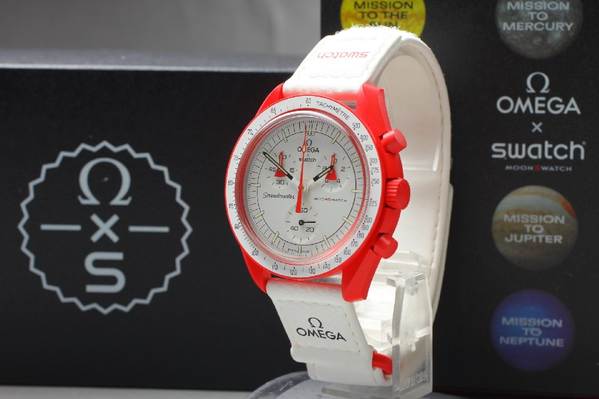 【ほぼ新品】OMEGA×SWATCH Speedmaster Mission to Mars SO33R100 オメガ スウォッチの画像1