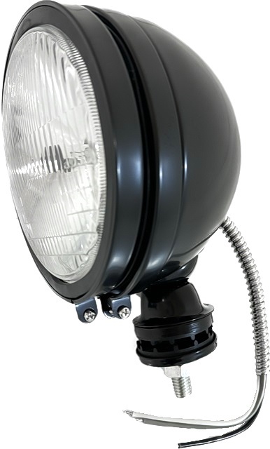 ジープ ラングラー 日本光軸仕様 6インチ ヘッドライト H4 ロービーム ブラック スタンド ランプ ライト 黒 汎用 丸型 丸灯 TJ JK JL 送込の画像5