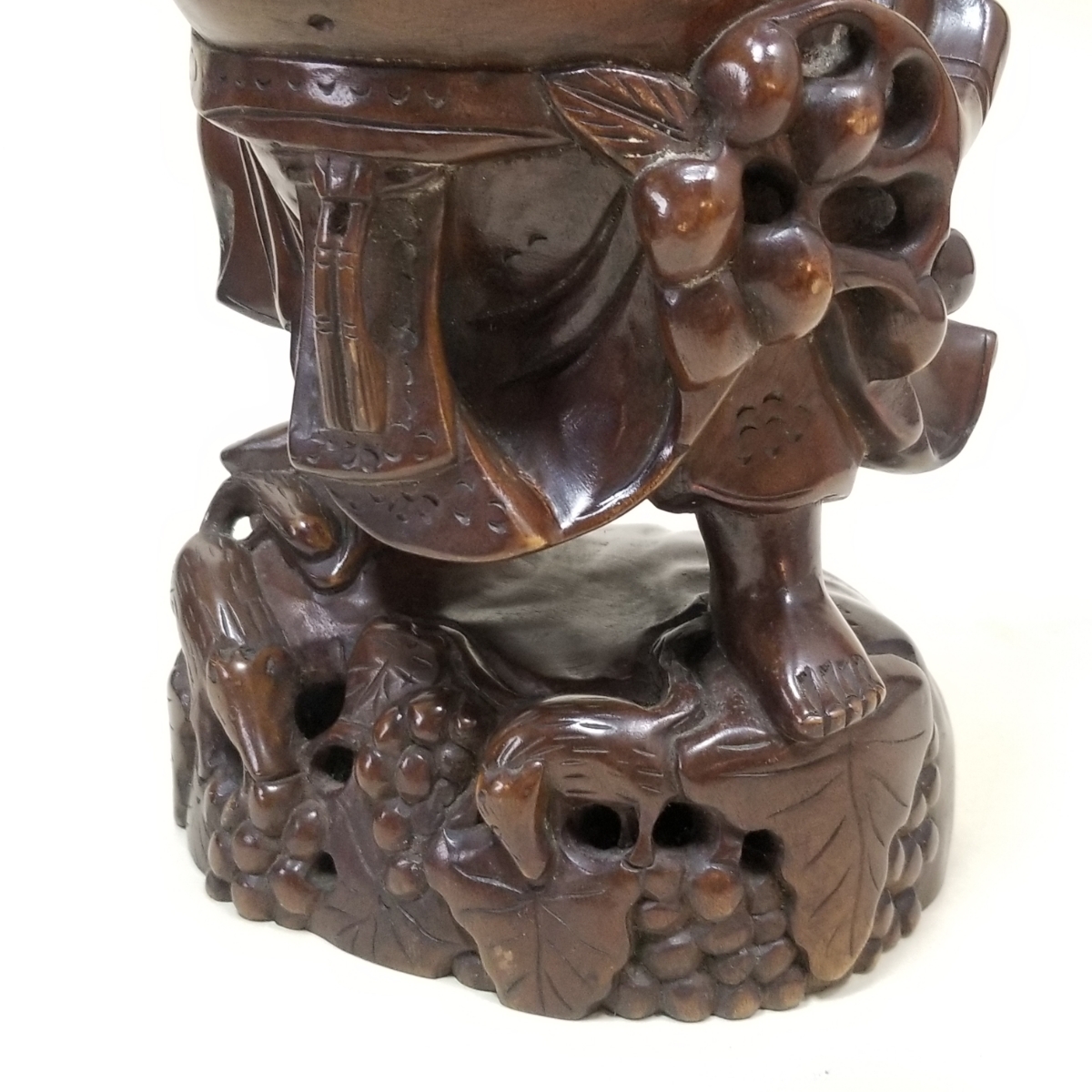 木彫り彫刻 布袋様 （検索　仏像 大黒様 仏教美術　仏具　アンティーク　古民家　インテリア　コレクション　縁起物　f/489_画像3