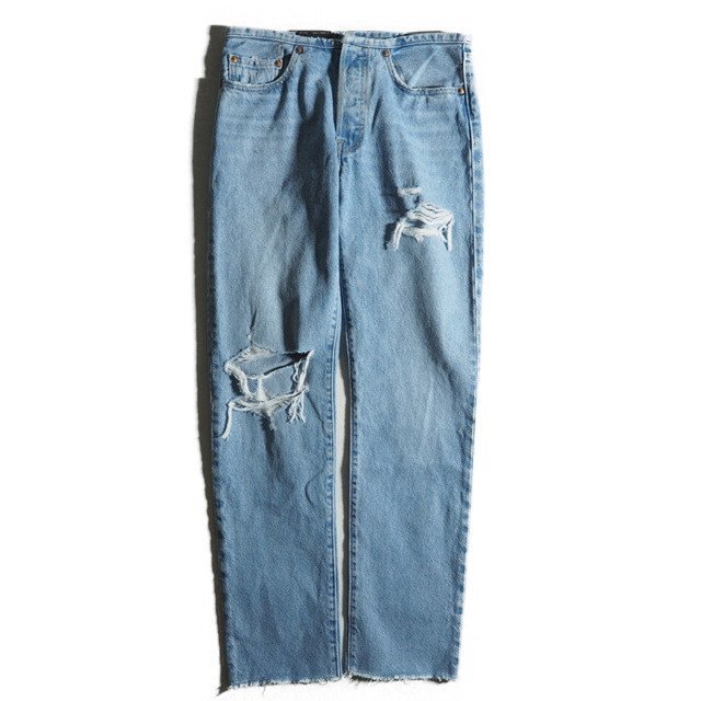 M6886f46　▼Levis PReMIUM リーバイス▼　新品 MINI WAIST ライトインディゴ DESTRUCTED デニムパンツ 26 / ブルー ダメージ加工 シーズン_画像1