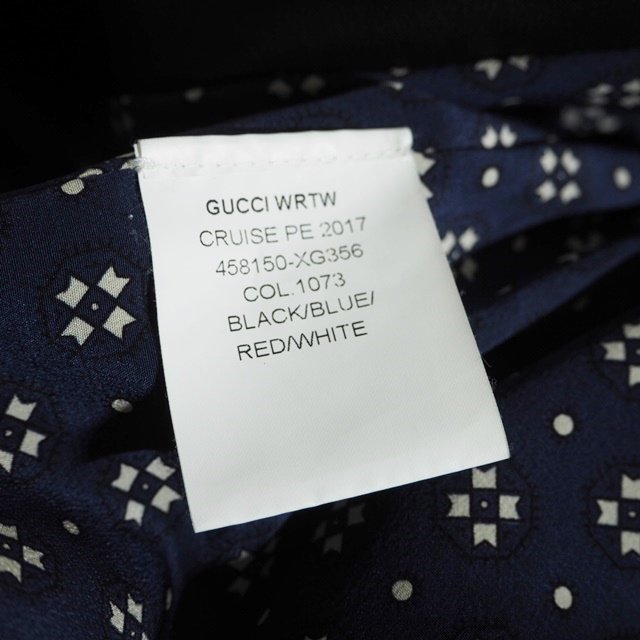 M6853H3　▼GUCCI グッチ▼　17SS トリコロール タイガー パイピング レザージャケット ブラック XS / 黒 458150 レディース 秋～春_画像6