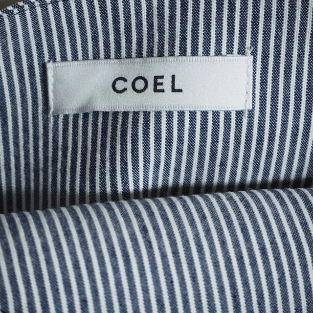 M4694f49 VCOEL exceeding V as good as new cotton stretch overall navy stripe 38 / navy blue white Hickory overall spring summer 