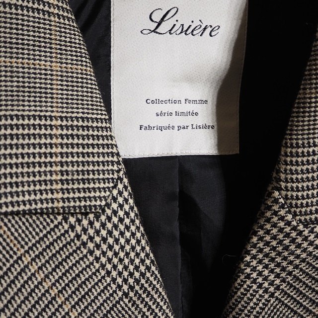 M7015H3 ▼Lisiere リジェール アパルトモン▼ 20AW Check Handsome Jacket ウール ダブル テーラードジャケット グレンチェック 34 秋冬の画像4