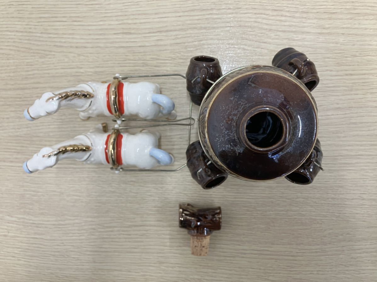 ウイスキー デカンタ　馬車　陶器　空瓶　昭和レトロ　アンティーク　置物　飾り_画像9