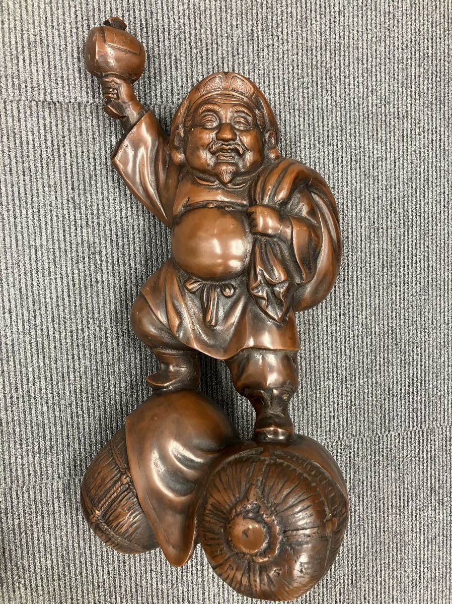 ブロンズ? 銅? 鉄? 名工 陽亮 大黒 大黒天 置物 18,246g(18.24kg)