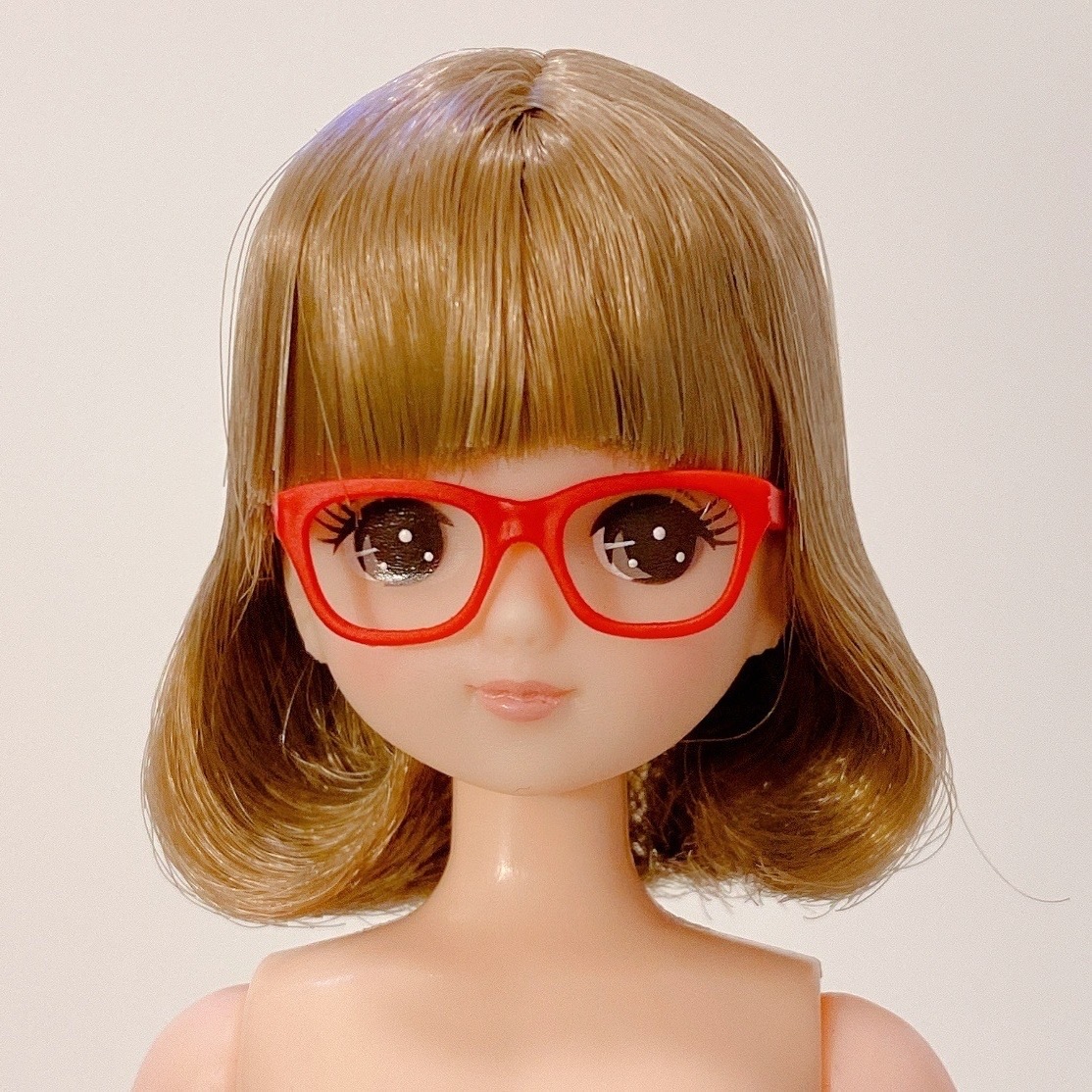 Licca リカちゃん、1/6ドール用 サングラス/眼鏡/めがね（赤｜スクエア）_画像3