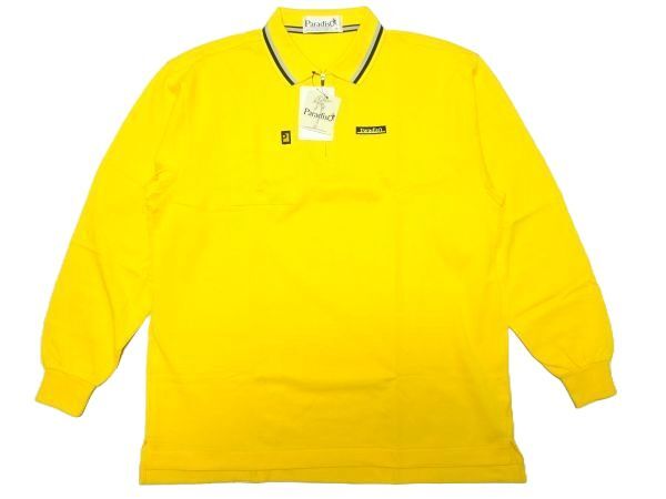 * новый товар! Paradiso * длинный рукав половина Zip рубашка-поло LL/ желтый цвет желтый Paradiso мужской Golf одежда рубашка с длинным рукавом Bridgestone весна предмет осень предмет 