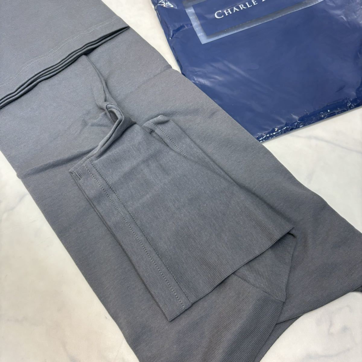 未使用 CHARLE REMUS 半袖 Tシャツ グレー M 綿100% シャルレ アンダーウェア 肌着_画像3