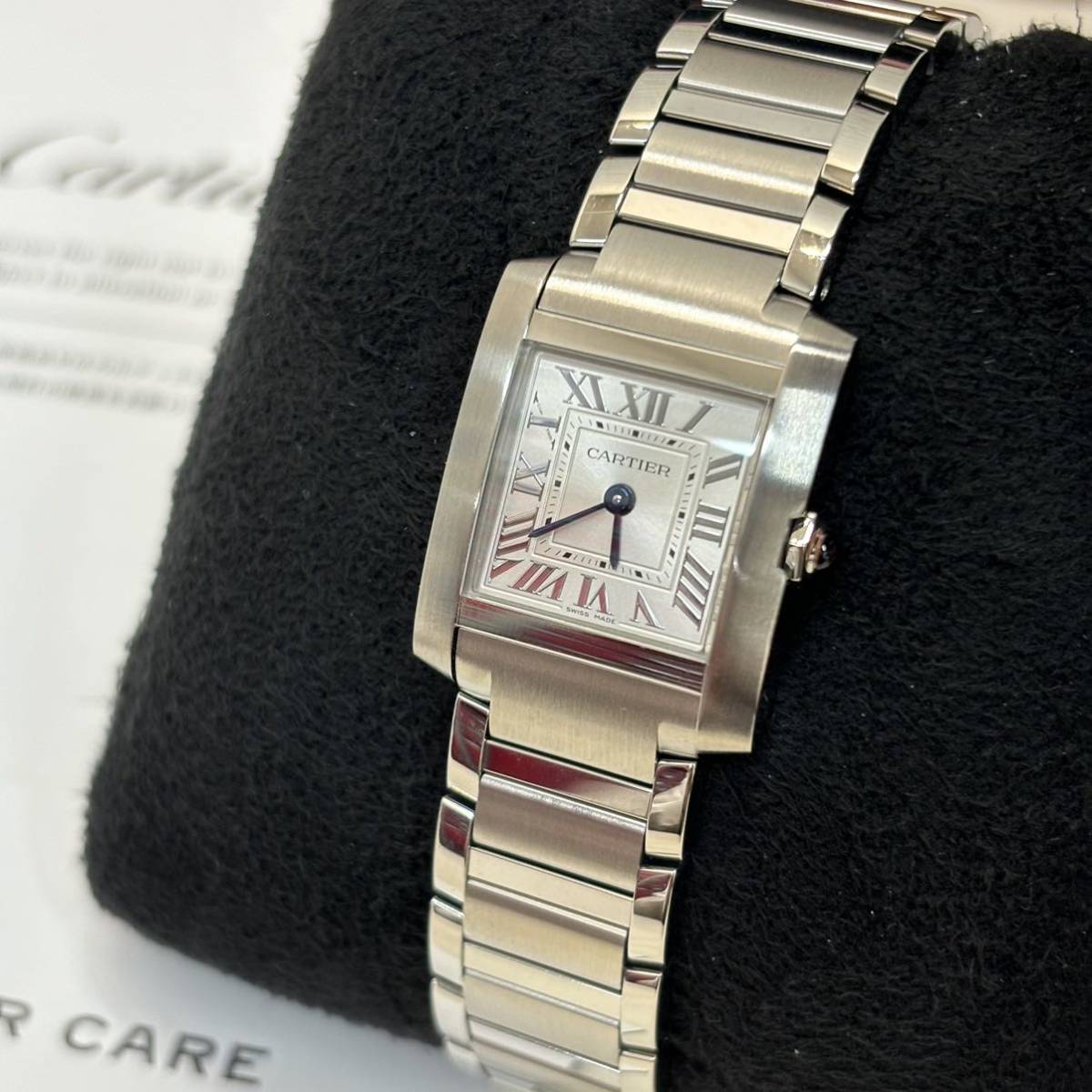 未使用 2024年2月購入 カルティエ CARTIER タンクフランセーズ SM WSTA0065 シルバー SS 箱・保証書付き 腕時計 レディース クォーツの画像5