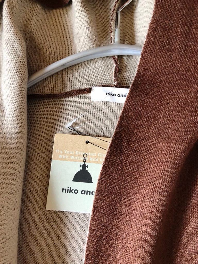 タグ付き未使用♪ニコアンド niko and... 大人可愛いゆったりオーバーサイズフーディー羽織りミラノリブコーディガン♪_画像4