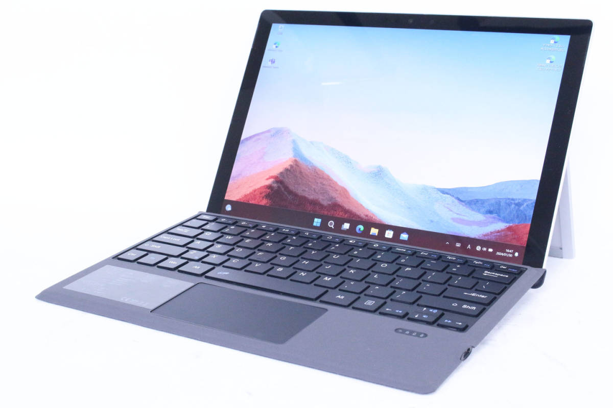 【即配】バッテリー良 11世代CPU Win11 LTE Surface Pro 7+ i5-1135G 8G NVMeSSD128G 12.3PixelSense WiFi6 リカバリ 新品キーボード追加可_画像1