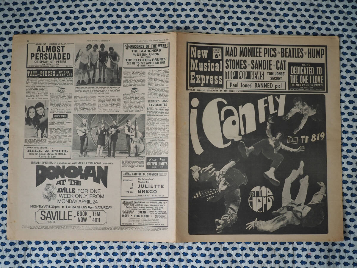 ★イギリス音楽誌【New Musical Express】1967年4月22日号★The Who 'Pictures of Lily'/Rolling Stones/Beatles/Cat Stevens/Paul Jones★_画像2