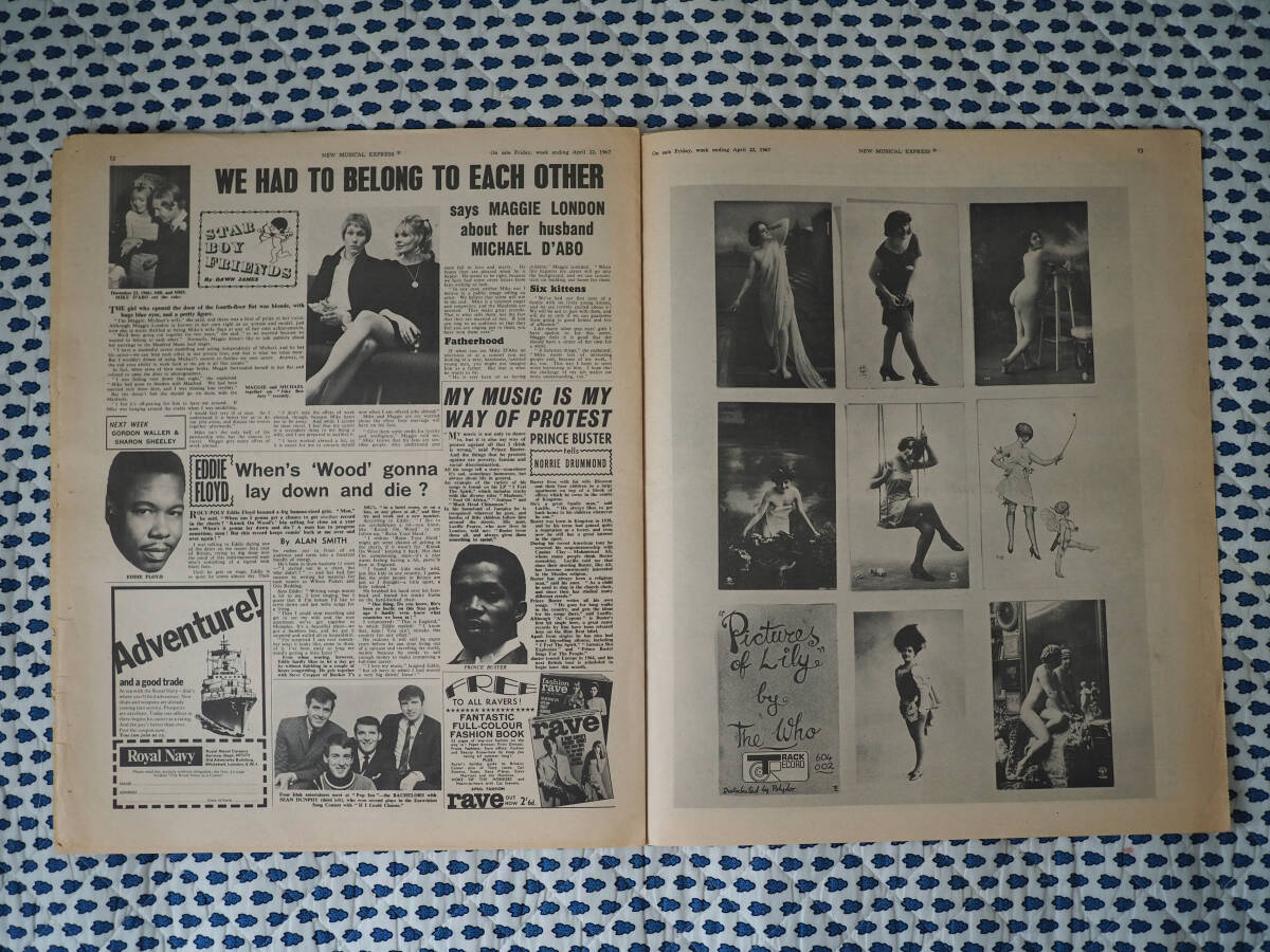 ★イギリス音楽誌【New Musical Express】1967年4月22日号★The Who 'Pictures of Lily'/Rolling Stones/Beatles/Cat Stevens/Paul Jones★_画像1