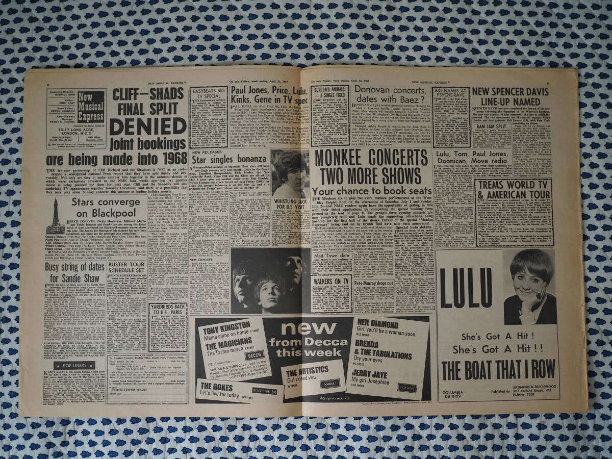 ★イギリス音楽誌【New Musical Express】1967年4月22日号★The Who 'Pictures of Lily'/Rolling Stones/Beatles/Cat Stevens/Paul Jones★_画像6