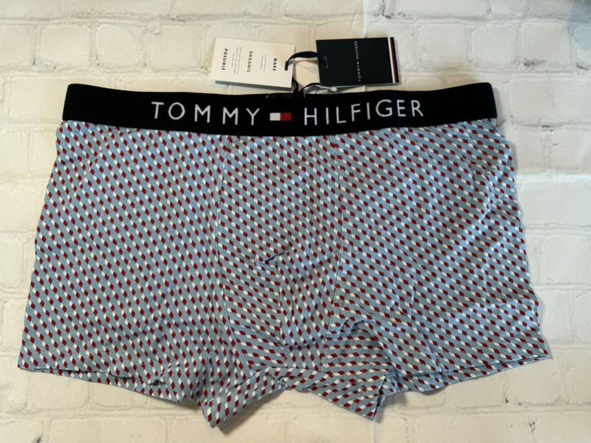  Tommy Hilfiger TOMMY HILFIGER under wear organic cotton trunks boxer shorts Logo Mark total pattern L size new goods unused goods 