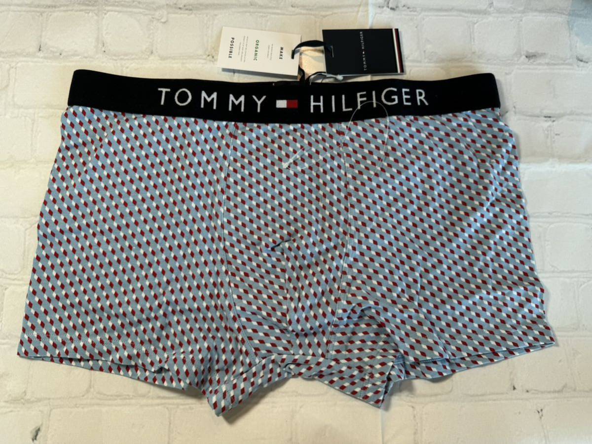  Tommy Hilfiger TOMMY HILFIGER under wear organic cotton trunks boxer shorts Logo Mark total pattern L size new goods unused goods 