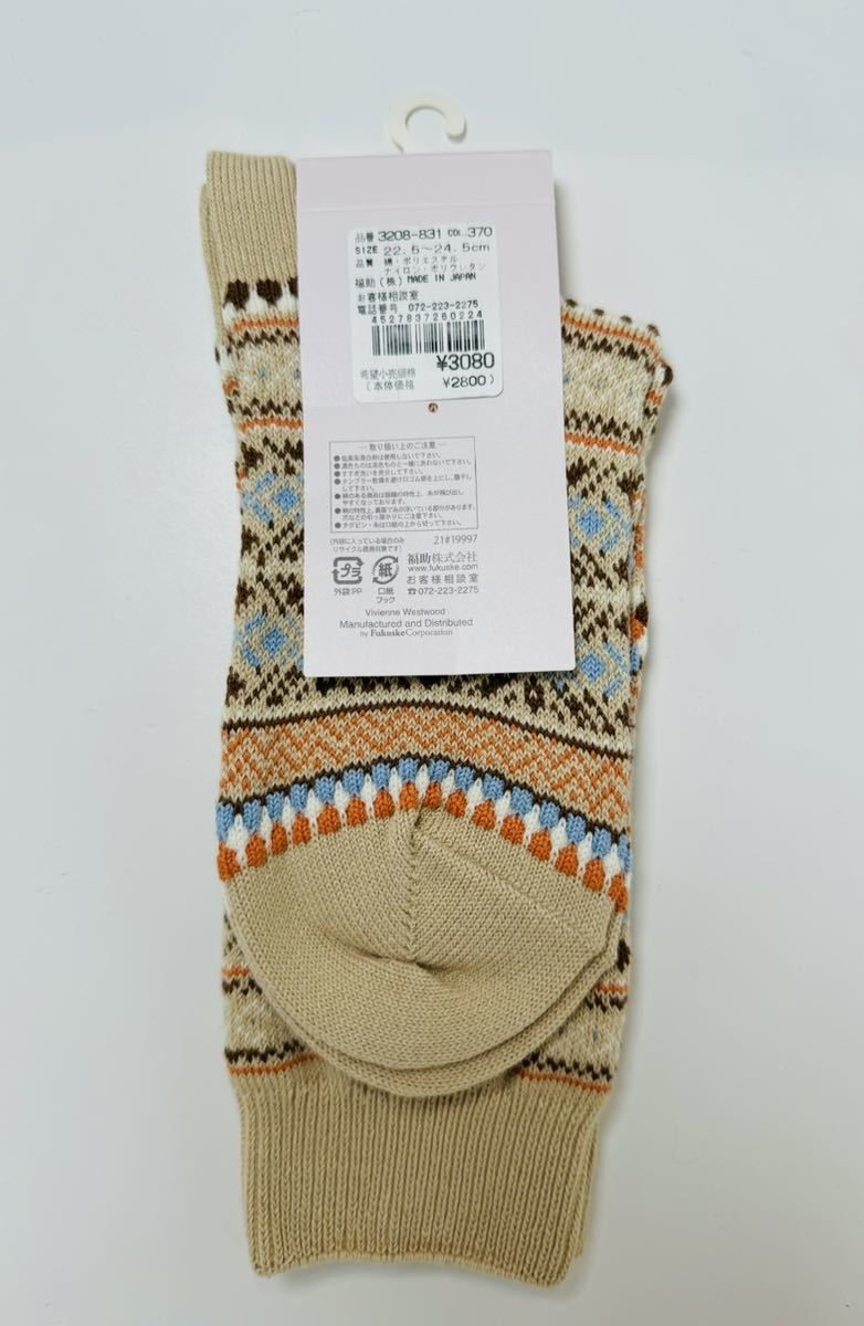 vivienne westwood ヴィヴィアンウエストウッド レディースクルーソックス FAIRISLE クルーソックス 370 新品未使用品靴下_画像3