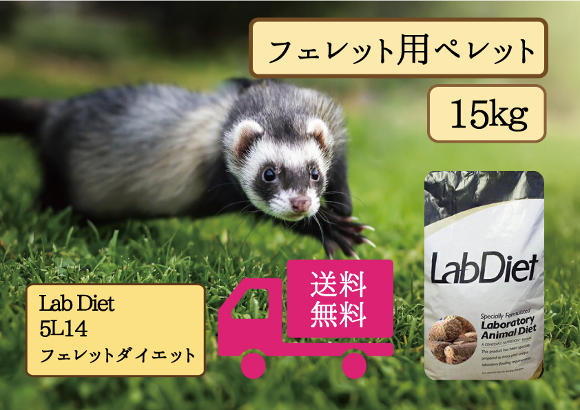 【期間限定SALE】 送料無料/最安値に挑戦！【Lab Diet】フェレットダイエット 5L14 　15kg/袋　フェレット用　イタチ科_画像1