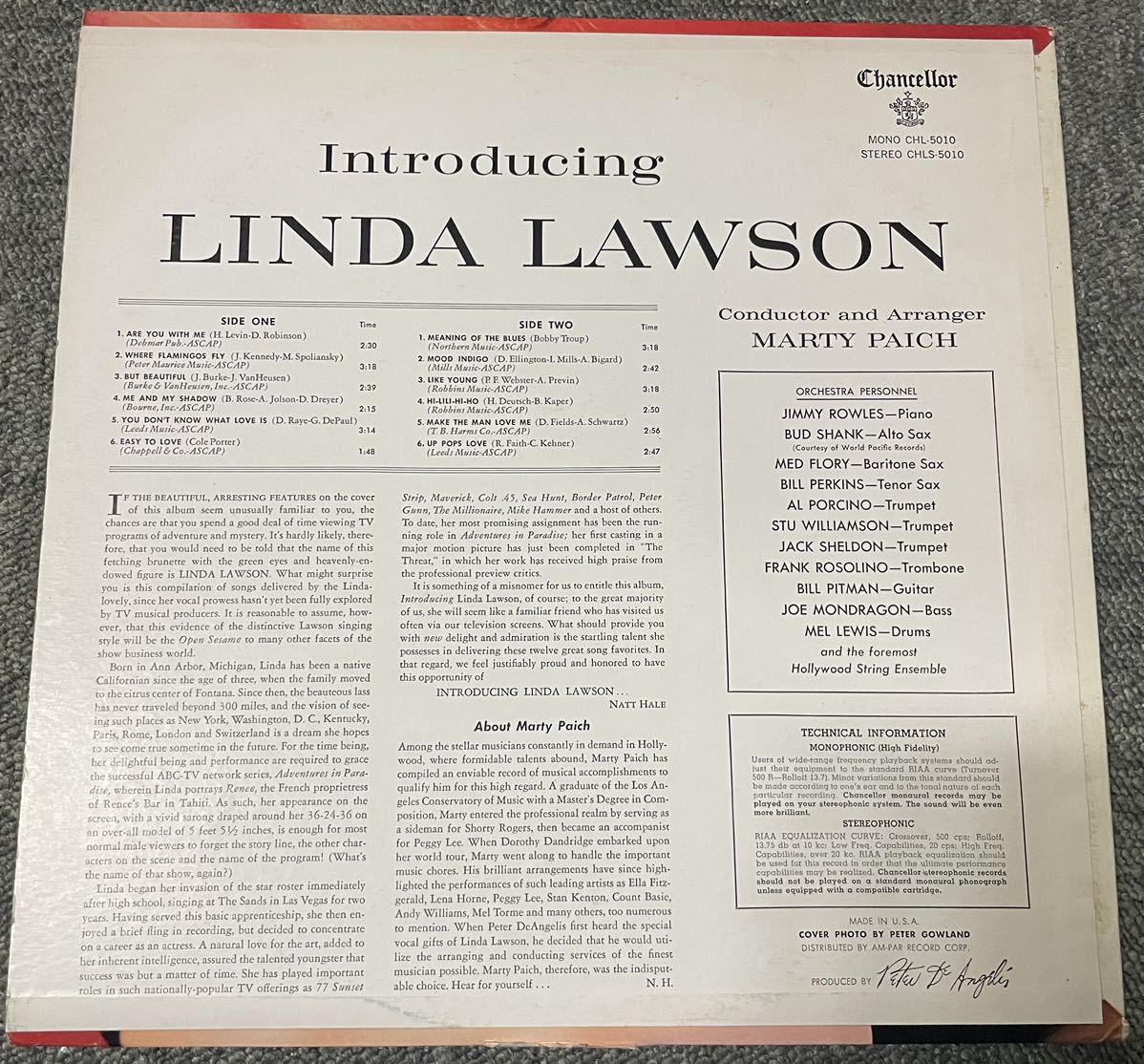 【LP・輸入盤】INTRODUCING / LINDA LAWSON / リンダ・ローソン【盤面状態良好・美品】_画像2