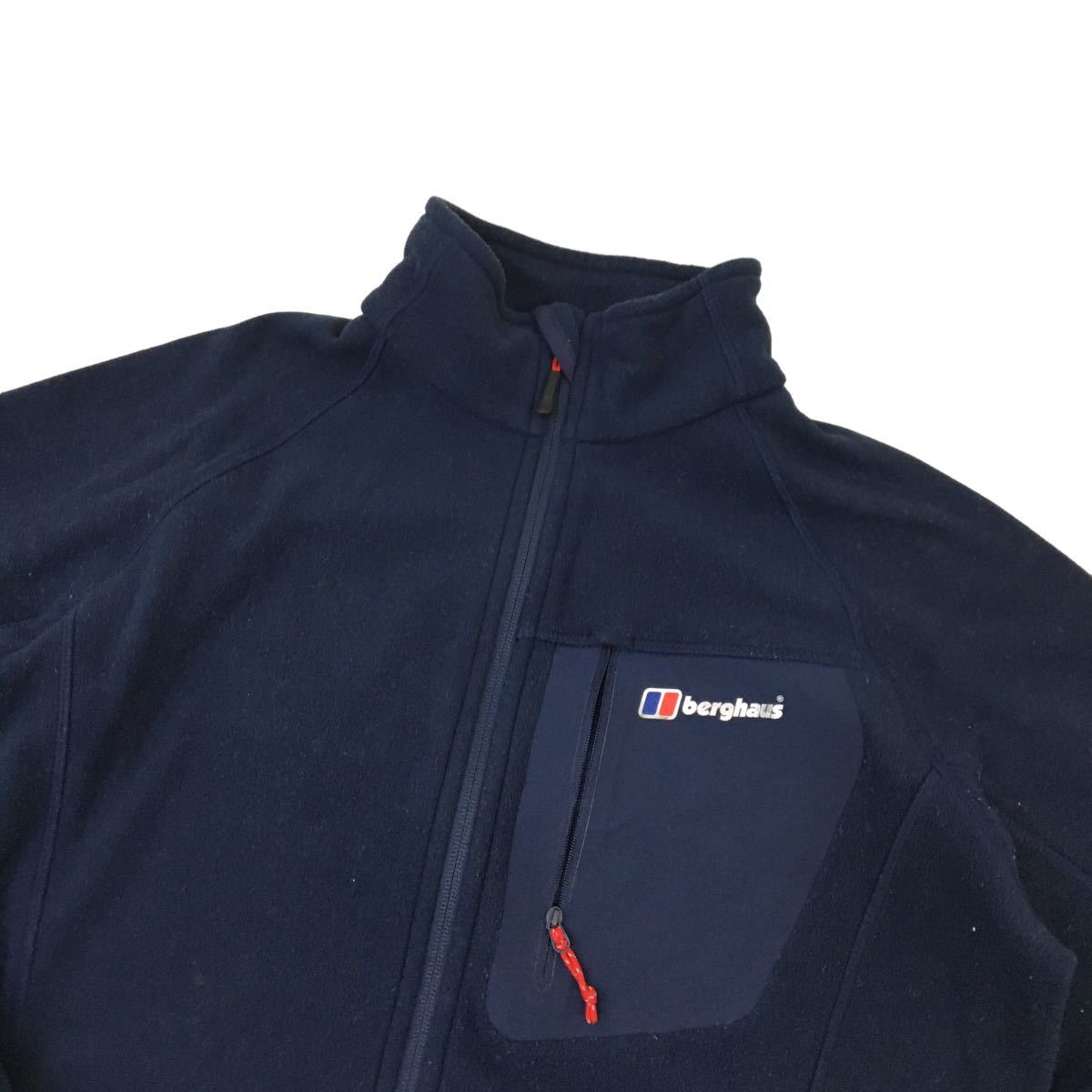 D510 berghaus バーグハウス 長袖 ジップアップ フリース ジャケット 上着 羽織り トップス ポリエステル100% ネイビー メンズ L_画像2