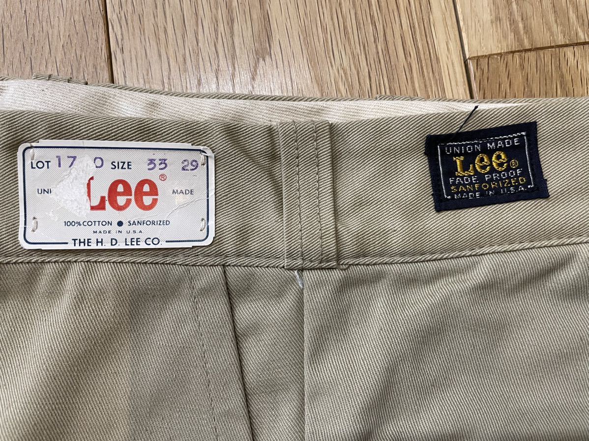 希少60'S USA製ビンテージLEE COTTON TWILL WORK TROUSERS W33L29ゴールデンサイズデッドストックコットンワークパンツ_画像6