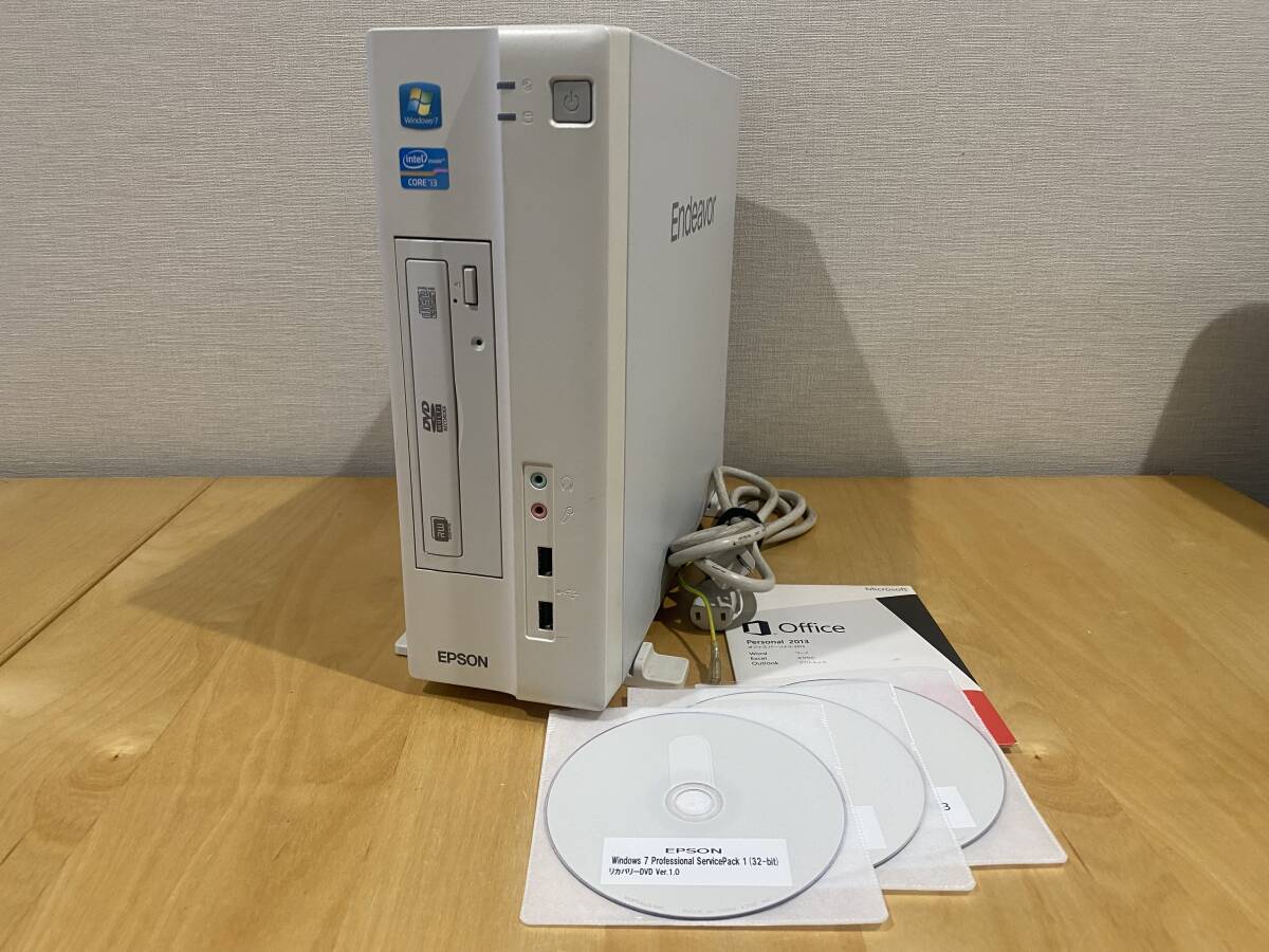 【Office付】EPSON Endeavor AY321S ③ Corei3-3220 3.30Ghz/4G/500GB/DVDRW/Win7Pro/OfPer2013の画像1