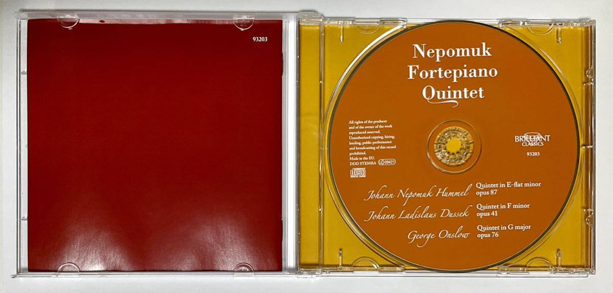 ネプモクフォルテピアノ五重奏団　アルバムCD Hummel Dussek Onslow Nepomuk Fortepiano Quintet 輸入盤クラシック_画像2