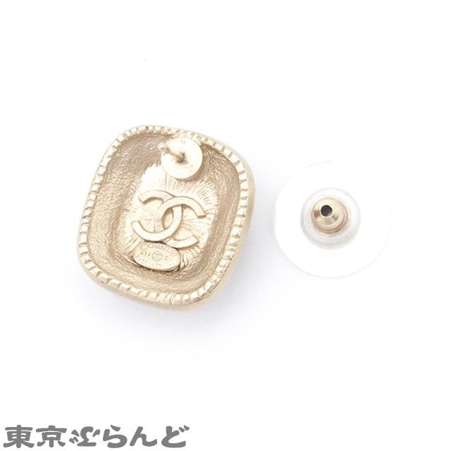 241000002100 シャネル CHANEL ココマーク カラーストーン ピアス ゴールドxブラウン メタル A14C レディース_画像5