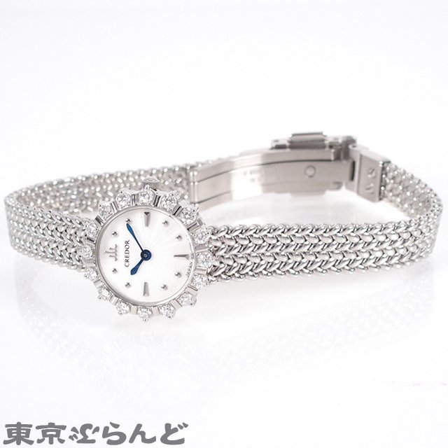103018549 セイコー SEIKO クレドール GSTE967 1E70-0DN0 ホワイト SS ダイヤモンド 腕時計 レディース 電池式_画像2