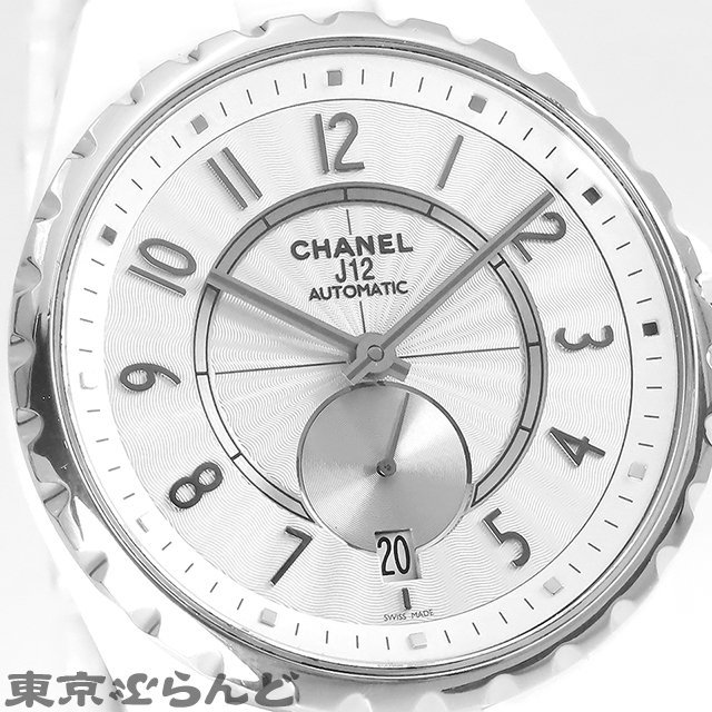 101690328 シャネル CHANEL J12-365 H3837 シルバー セラミック SS ホワイト スモールセコンド ケース付き 腕時計 ユニセックス 自動巻_画像5