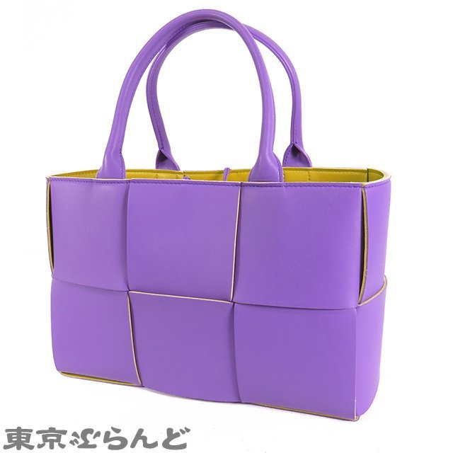 101709964 ボッテガヴェネタ BOTTEGAVENETA ザ アルコ バイオレット レザー マキシイントレチャート トートバッグ レディース_画像2