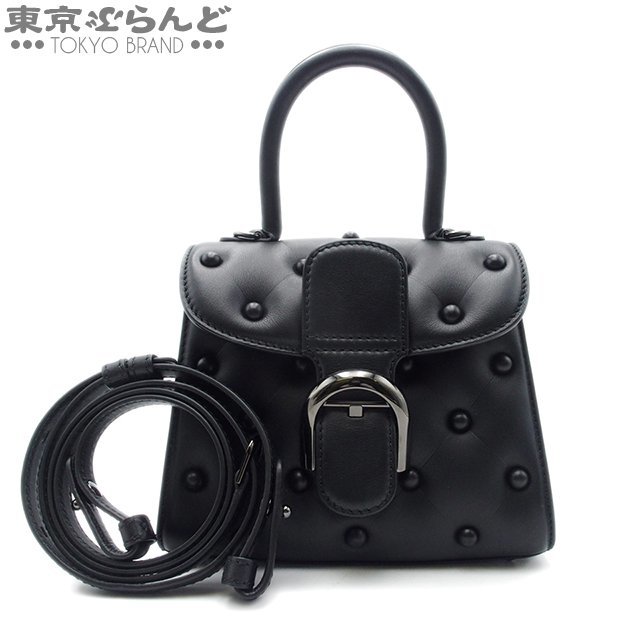 101714197 デルボー DELVAUX ブリリアントミニ キルト 2way AA0406AWW099ZPN ブラック レザー ハンドバッグ レディース