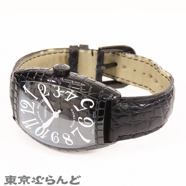 101713408 1円 フランクミュラー トノーカーベックス ブラッククロコ 8880 SC BLK CRO ブラック SS クロコダイル PVD 腕時計 メンズ 自動巻_画像2