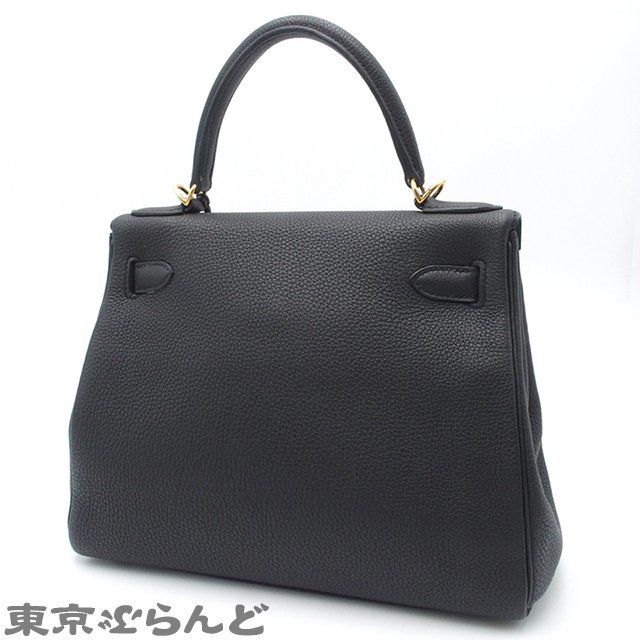 101715371 エルメス HERMES ケリー28 内縫い 2WAY C刻印 ブラック ゴールド金具 トゴ ハンドバッグ レディース 2018年_画像2