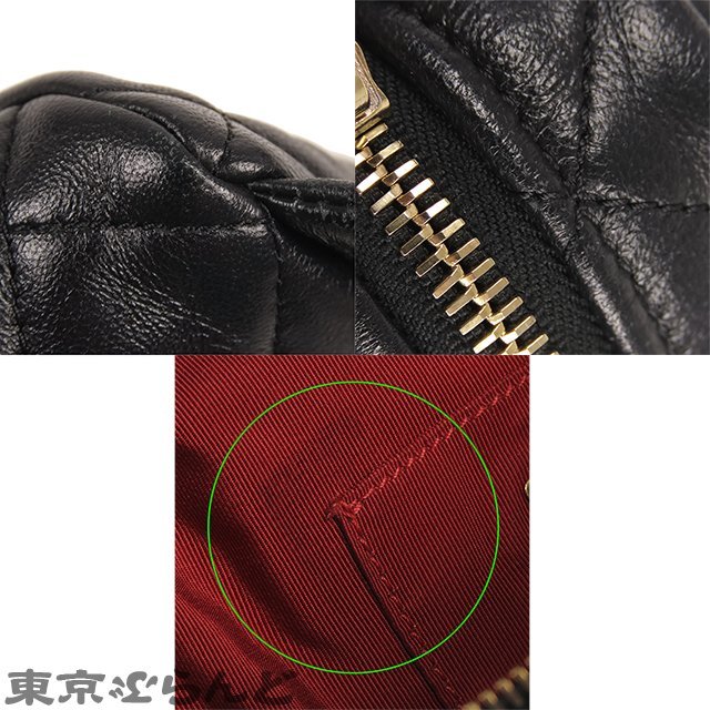 101698309 シャネル CHANEL ボディバッグ ブラック ゴールド金具 レザー マトラッセ ココマーク ウエストバッグ レディース_画像7