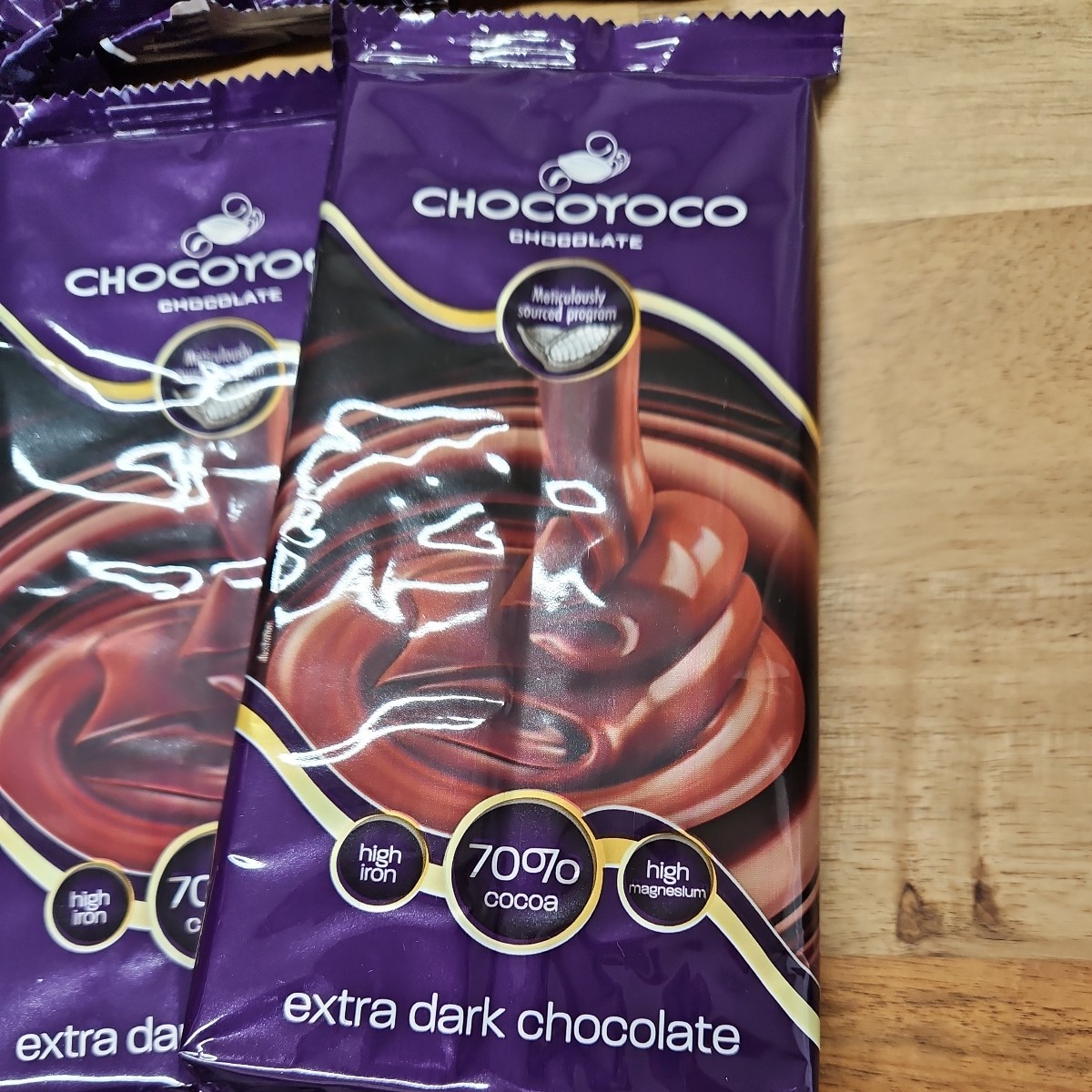 ポーランド製　ココア70％　ビターチョコレート板チョコ6個セット　CHOCOYOCO　_画像2