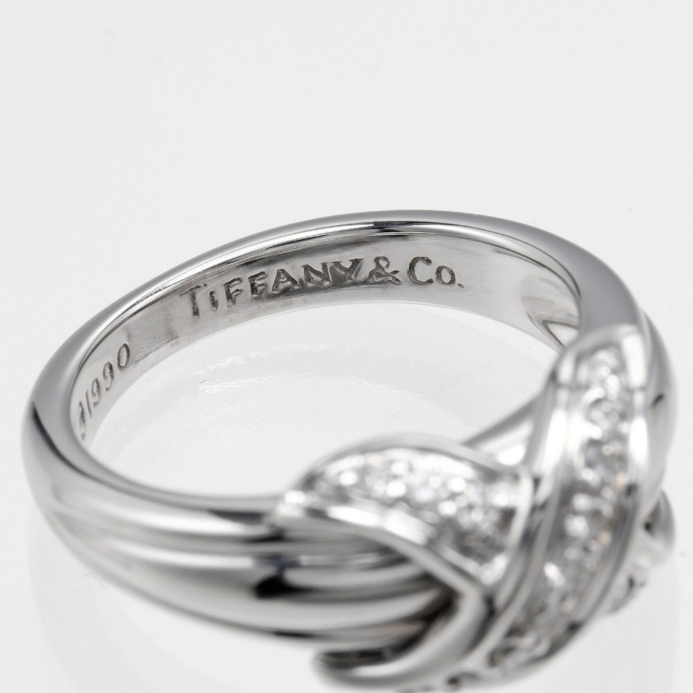 ティファニー TIFFANY&Co. シグネチャー 10号 リング 指輪 K18 WG ホワイトゴールド ダイヤモンド 約6.65g【I112223110】中古の画像5