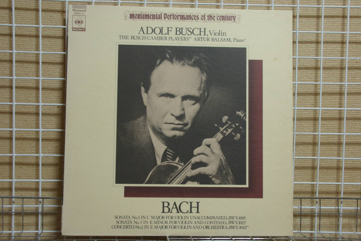 LP ブッシュの芸術；バッハ：無伴奏ヴァイオリン・ソナタ第3番など/ブッシュ（Vn）の画像1